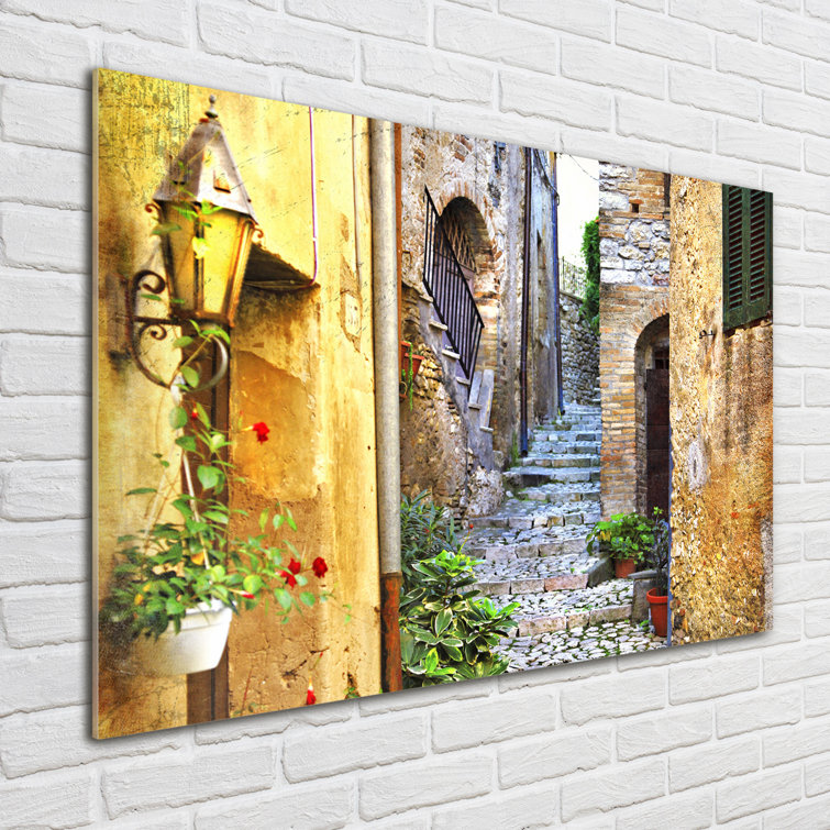 Ebern Designs A Charming Street Unframed Art Prints on Glass